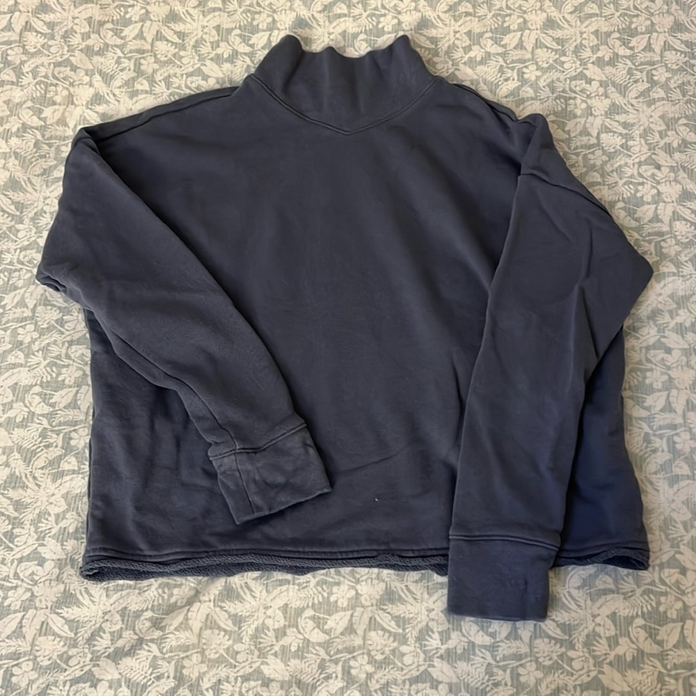 Madewell blue/gray turtleneck sweatshirt